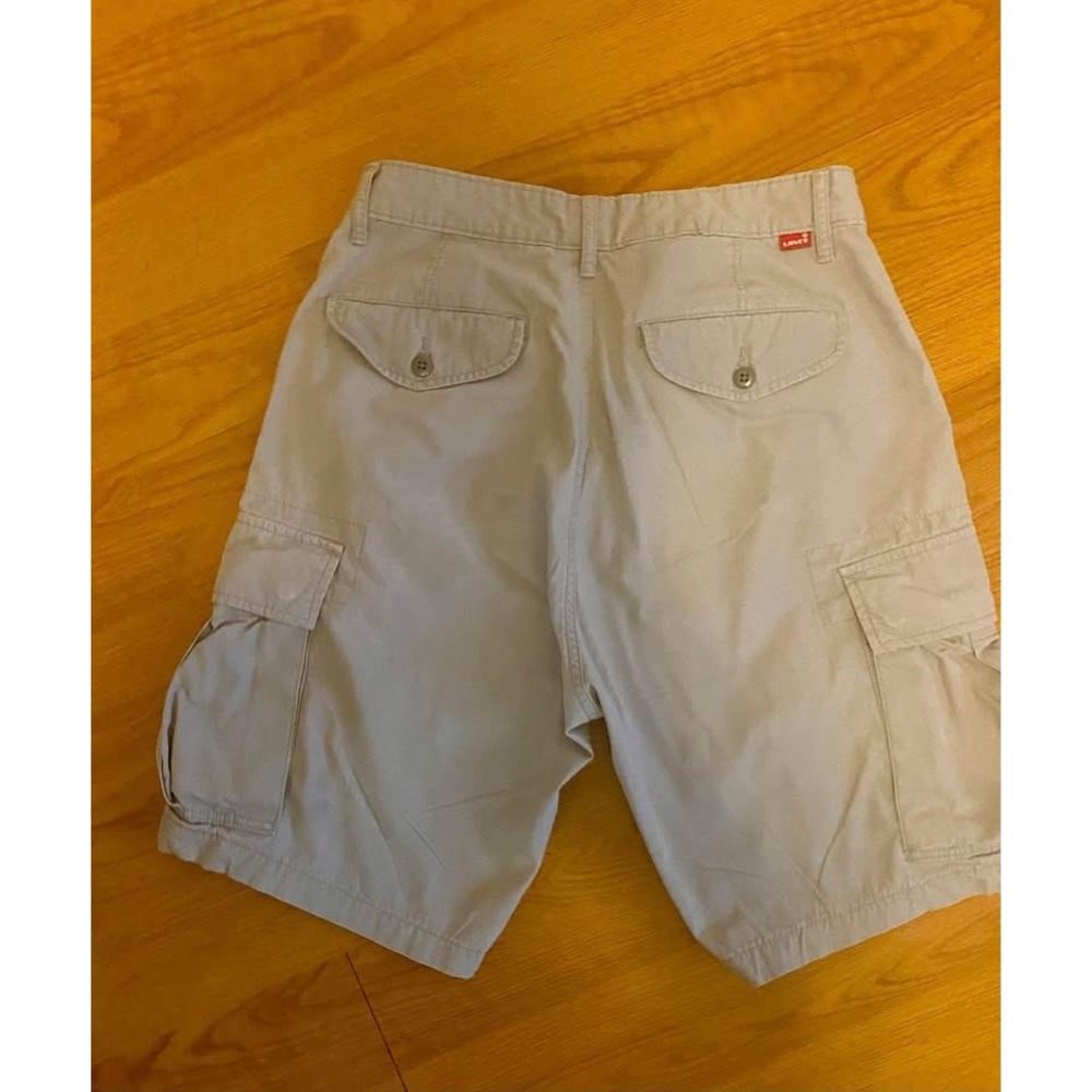 Levis Mens Khaki Tan Ripstop Cargo Shorts Utility Casual Flat Front Pockets - Picture 2 of 3